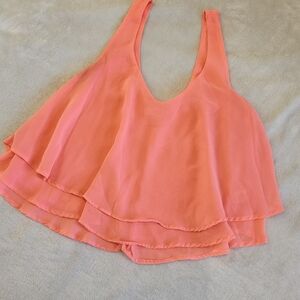 Iris Vibrant Coral Layered Tank Top
